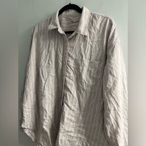 Faherty Stretch Oxford Relaxed Shirt Women's - Sea Fog Stripe